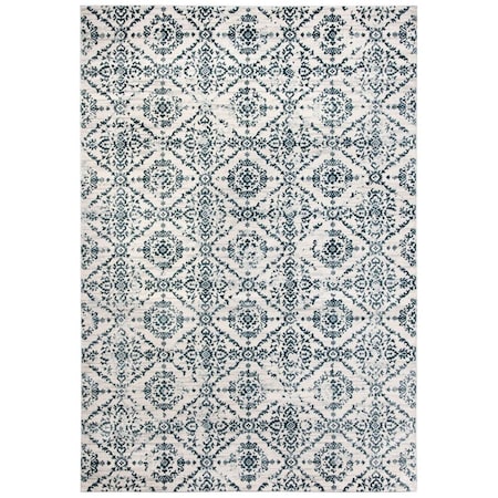 Safavieh 8 x 10 ft. Isabella Rectangle Power Loomed RugNavy & Ivory ISA953N-8
